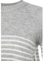 Trendyol Gray Soft Textured Striped Knitwear Sweater