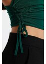 Trendyol Emerald Green Crop Knitted Bustier