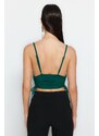 Trendyol Emerald Green Crop Knitted Bustier