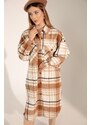 Lafaba Women's Beige Checked Shirt