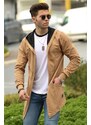 Madmext Camel Torn Detailed Cardigan 4093