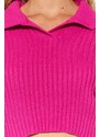 Trendyol Fuchsia Super Crop Polo Neck Knitwear Sweater