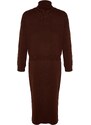 Trendyol Brown Turtleneck Knitwear Two Piece Set