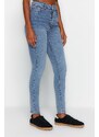 Trendyol světle modrý tvarující efekt s vysokým pasem úzké džíny