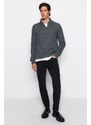 Trendyol Gray Men's Slim Fit Turtleneck Buttons Knitwear Sweater