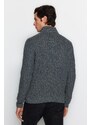 Trendyol Gray Men's Slim Fit Turtleneck Buttons Knitwear Sweater