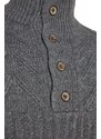 Trendyol Gray Men's Slim Fit Turtleneck Buttons Knitwear Sweater