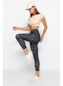 Trendyol Anthracite Patterned Recovery Full Length Knitted Sports Leggings