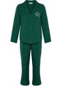 Trendyol Emerald Embroidered Shirt-Pants Woven Pajamas Set