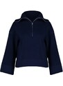 Trendyol Navy Blue Wide Fit Soft Textured Basic Knitwear Sweater