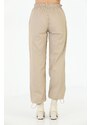 BİKELİFE Women's Beige Pajamas Parachute Pants