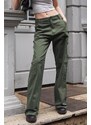 Madmext Khaki Straight Fit Cargo Trousers