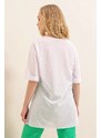 Bigdart 4123 Oversized T-Shirt with a slit - White