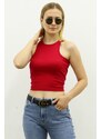 Madmext Mad Girls Burgundy Crop Top MG361