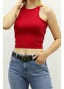 Madmext Mad Girls Burgundy Crop Top MG361