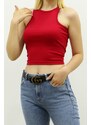 Madmext Mad Girls Burgundy Crop Top MG361