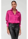 Madmext Basic Women's Fuchsia Satin Shirt