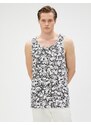 Koton Skull Printed Singlets, Round Neck, Slim Fit