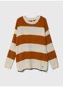 Dětský svetr s příměsí vlny Pepe Jeans oranžová barva, hřejivý