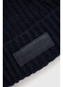 Čepice z vlněné směsi Tommy Hilfiger tmavomodrá barva, z husté pleteniny