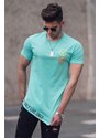 Madmext Asymmetric Cut Mint Green Men's T-Shirt 5665