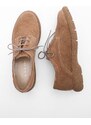 Marjin Women's Genuine Leather Oxford Shoes with Lace-Up Casual Shoes Allen Sole Suede