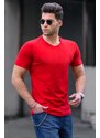 Madmext Crew Neck Basic Red T-Shirt 3006