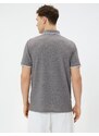 Koton Polo Neck T-Shirt with Buttons, Slim Fit, Short Sleeves.