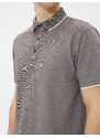 Koton Polo Neck T-Shirt with Buttons, Slim Fit, Short Sleeves.