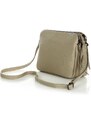 Kožené italské crossbody Kabelky od Hraběnky dvě komory; cappuccino