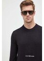 Bavlněný svetr Calvin Klein Jeans černá barva, lehký