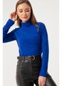 Lafaba Women's Saks Turtleneck Knitted Blouse