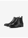 Černé pánské kožené kotníkové boty Jack & Jones Wargo - Pánské