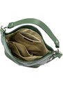 Kožená kabelka přes rameno MiaMore 01-053 zelená