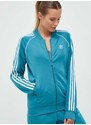 Mikina adidas Originals dámská, tyrkysová barva, s aplikací