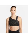 Nike Swoosh-Women's Medium-Support Asymmetrical Non-Padded Sports Bra BLACK