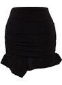 Trendyol Black Fitted Knitted Skirt With Drape