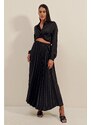 Bigdart 1896 Leather Look Pleated Skirt - Black