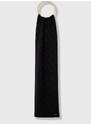 Šátek z vlněné směsi BOSS černá barva, vzorovaný