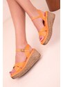 Soho Orange Women's Wedge Heels Shoes 18171