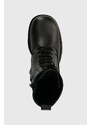 Kožené kotníkové boty Pinko Honneger dámské, černá barva, na podpatku, lehce zateplené, 102330 A0NY Z99