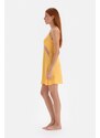 Dagi Yellow Lace Detailed Strappy Viscose Nightgown