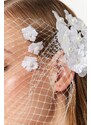 Trendyol Ecru Pearl Flower Detailed Bridal Hair Accessory