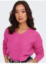 Růžový dámský žebrovaný svetr ONLY Camilla - Dámské
