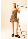DEFACTO Coool Zebra Patterned Strap Mini Dress