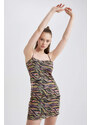 DEFACTO Coool Zebra Patterned Strap Mini Dress