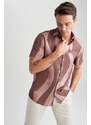 DEFACTO Modern Fit Polo Neck Patterned Fabric Short Sleeve Shirt