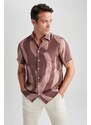 DEFACTO Modern Fit Polo Neck Patterned Fabric Short Sleeve Shirt