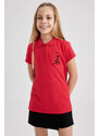 DEFACTO Girls Atatürk Printed Pique Short Sleeve Polo T-Shirt