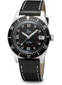 Eza Watches Stříbrné pánské hodinky Eza s koženým páskem 1972 Black Limited Edition - 36MM Automatic